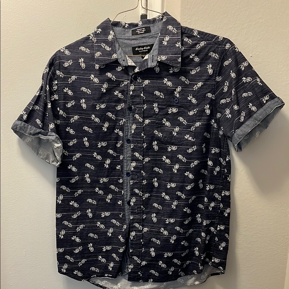 Eighty Eight Blue Casual Button Down Shirt